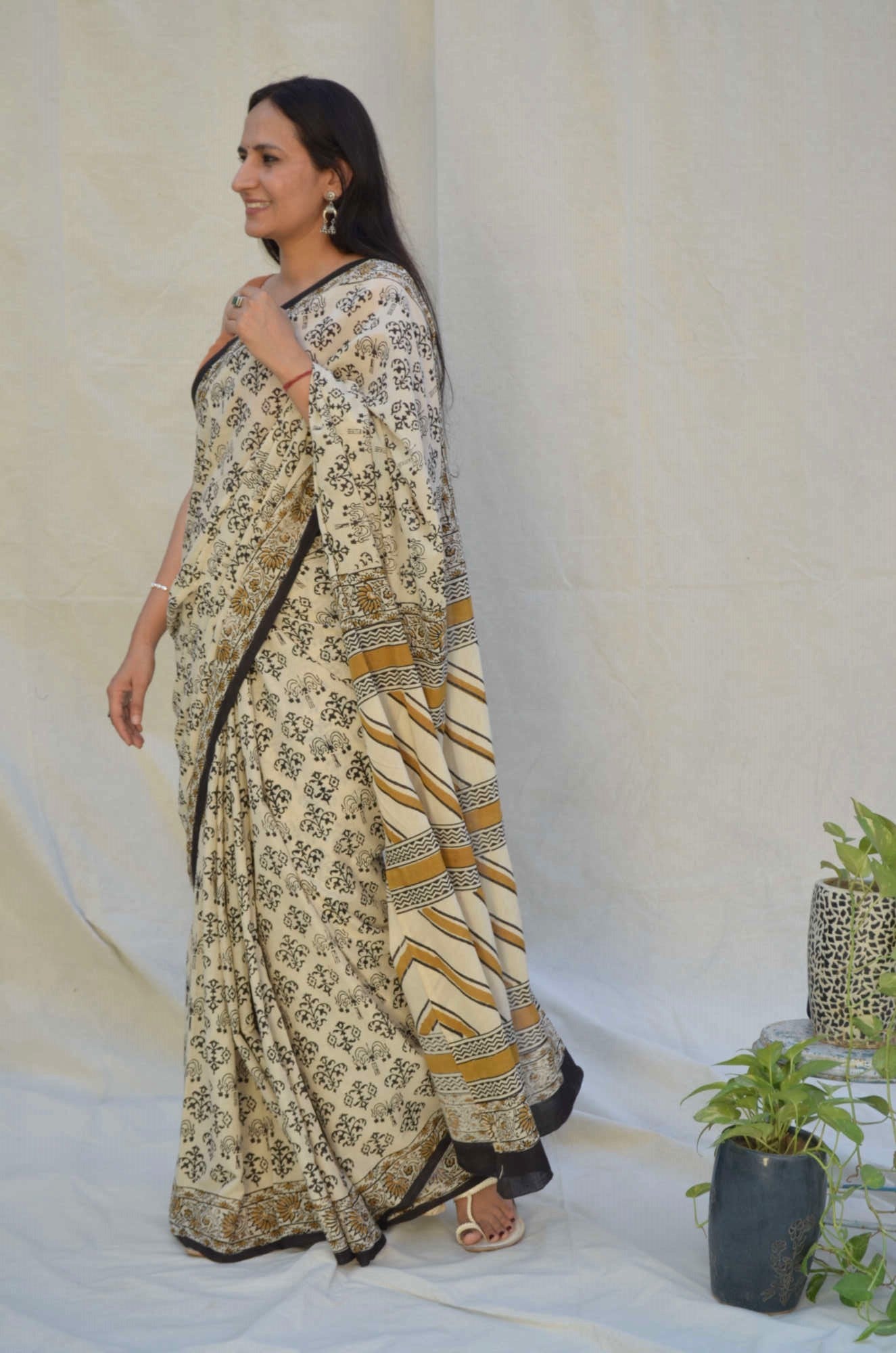 BLUE Indian Summer Soft Pure Mulmul Cotton Saree Woman Dye Hand Block Bagru  print Formal Saree Blouse 926a 2 price in Saudi Arabia | Amazon Saudi  Arabia | kanbkam