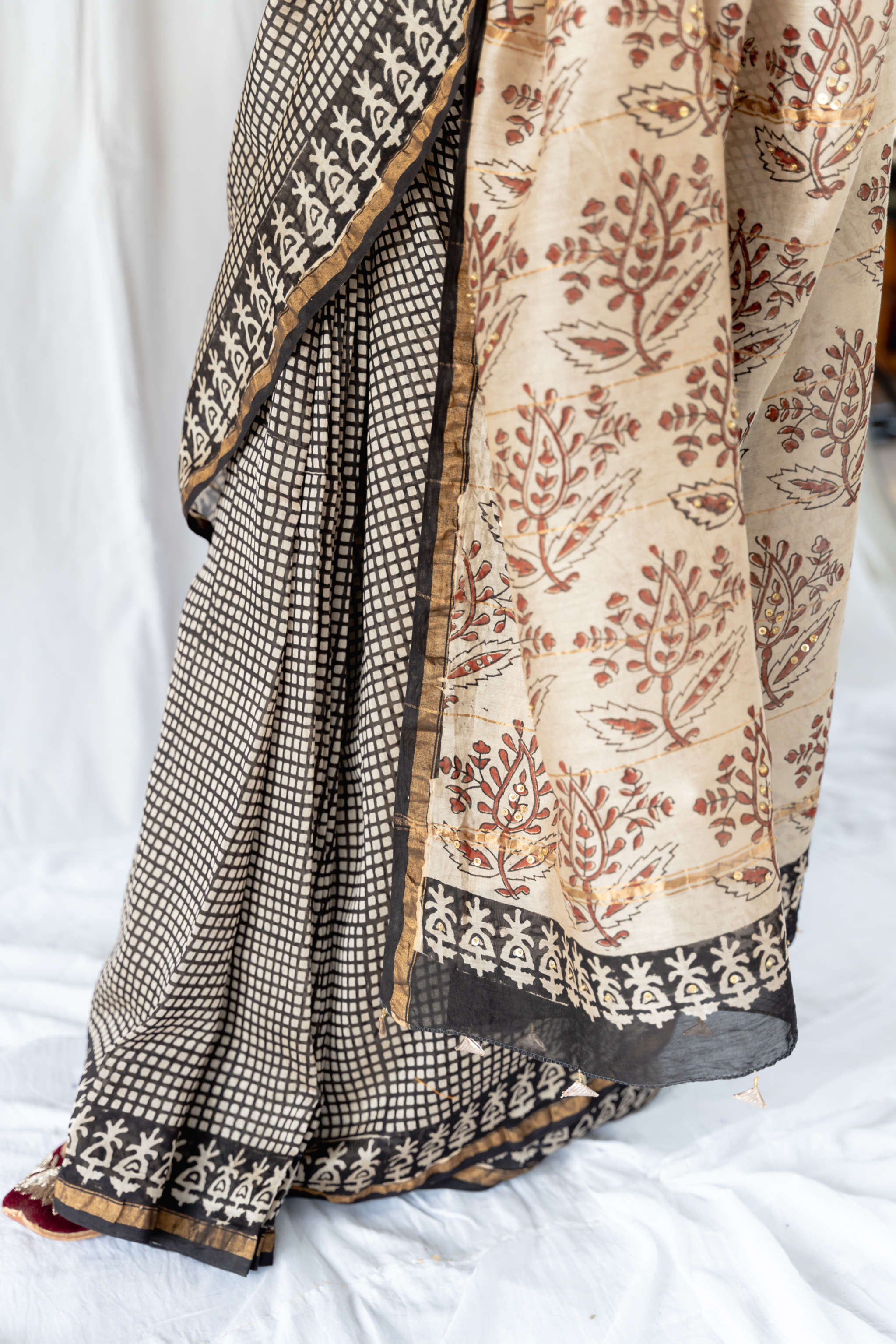 Bagru Print Cotton Linen Saree with Blouse Piece......... at Rs 850 | Cotton  Linen Saree in Jaipur | ID: 24164196633