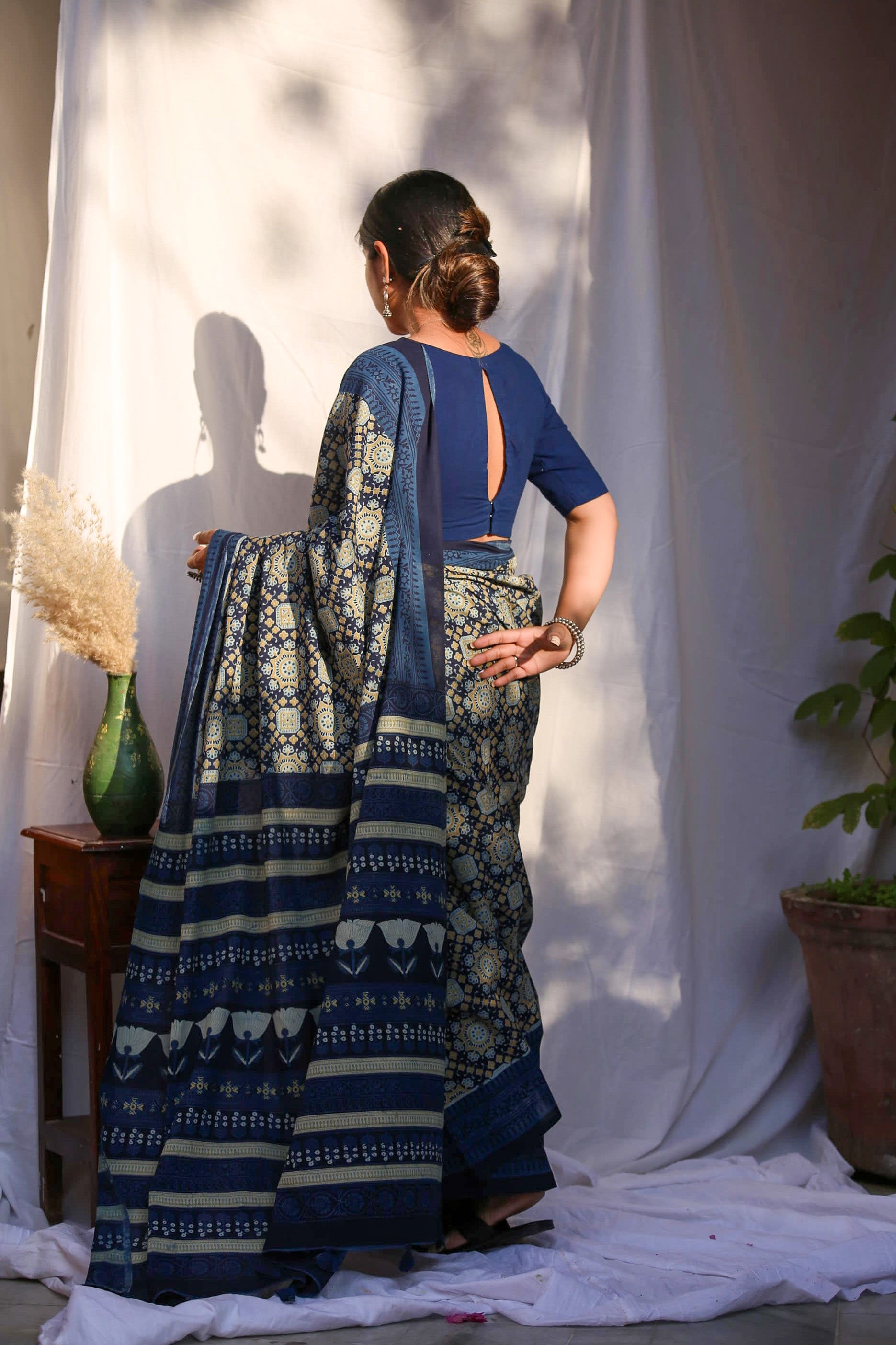 Buy Indigo Blue Kanjivaram Saree online-Karagiri